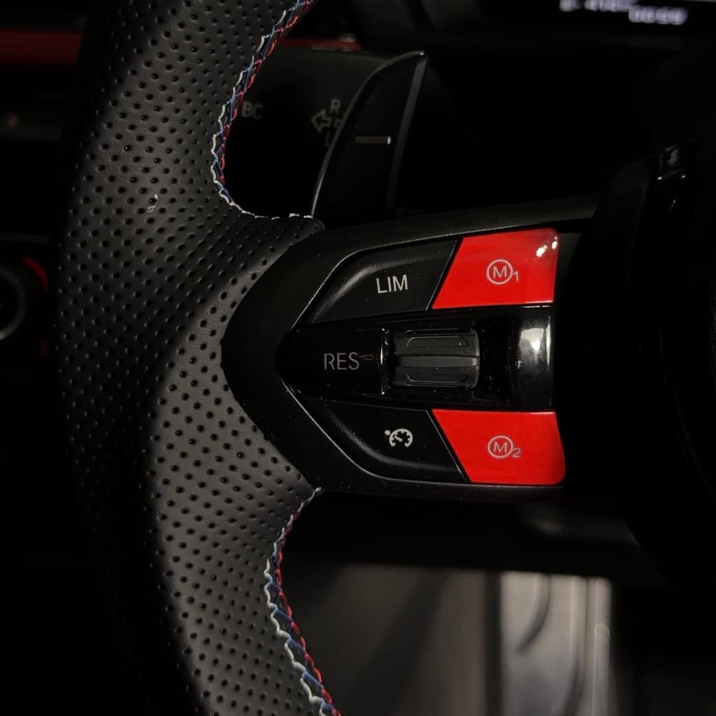 BMW M3 Flat Bottom Steering [Customized Red] — view 3