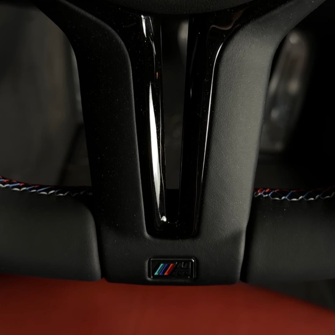 BMW M3 Flat Bottom Steering [Customized Red] — view 2