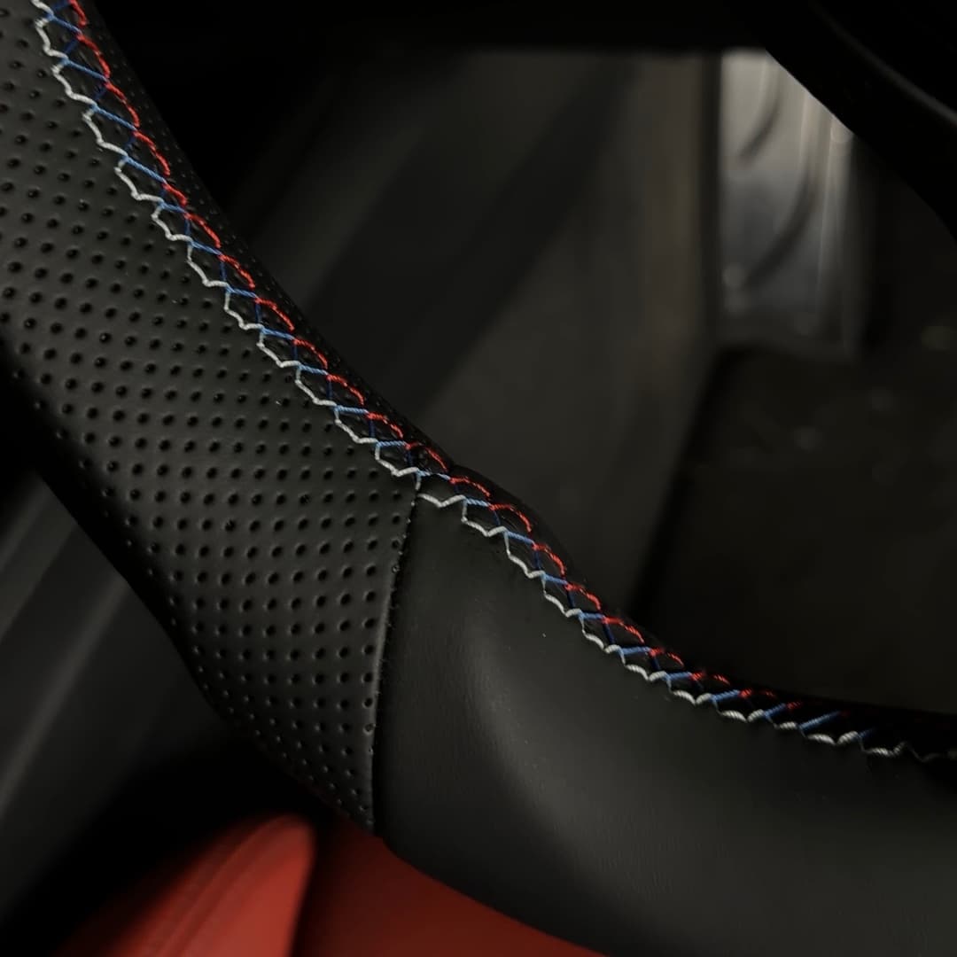 BMW M3 Flat Bottom Steering [Customized Red] — view 5