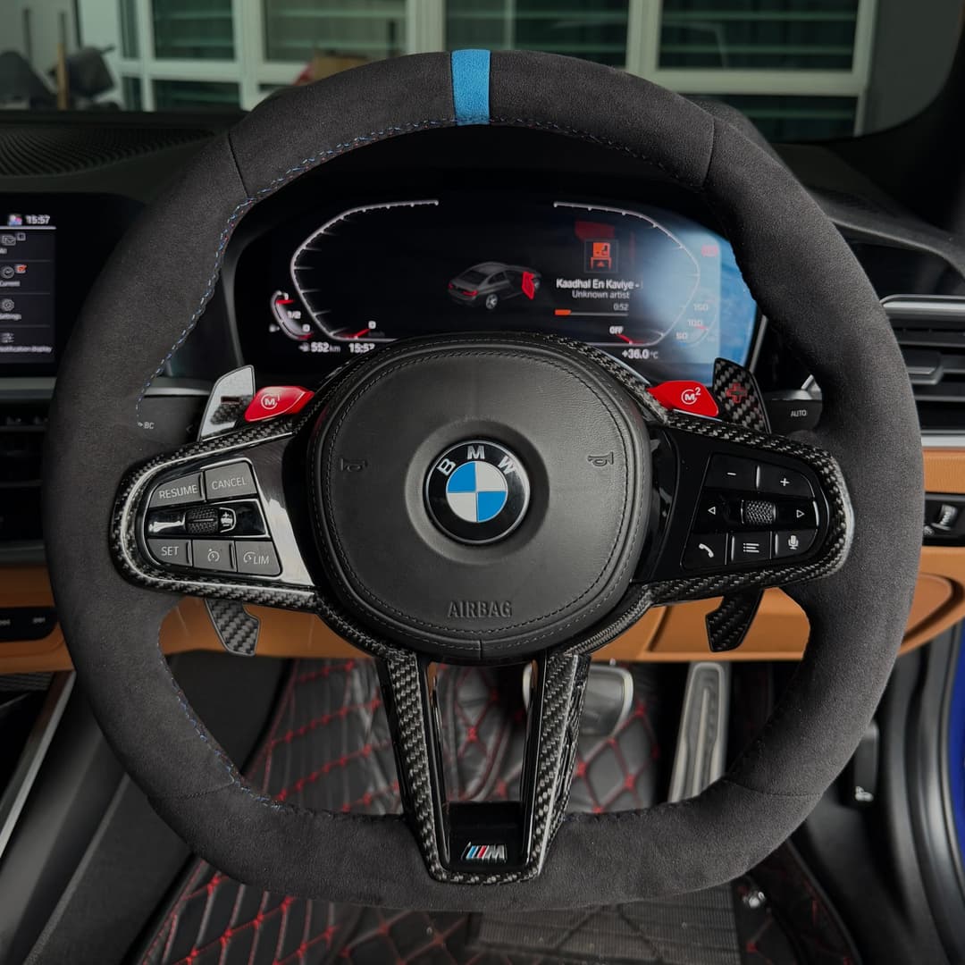 BMW CS Style Full Alcantara Steering — view 1